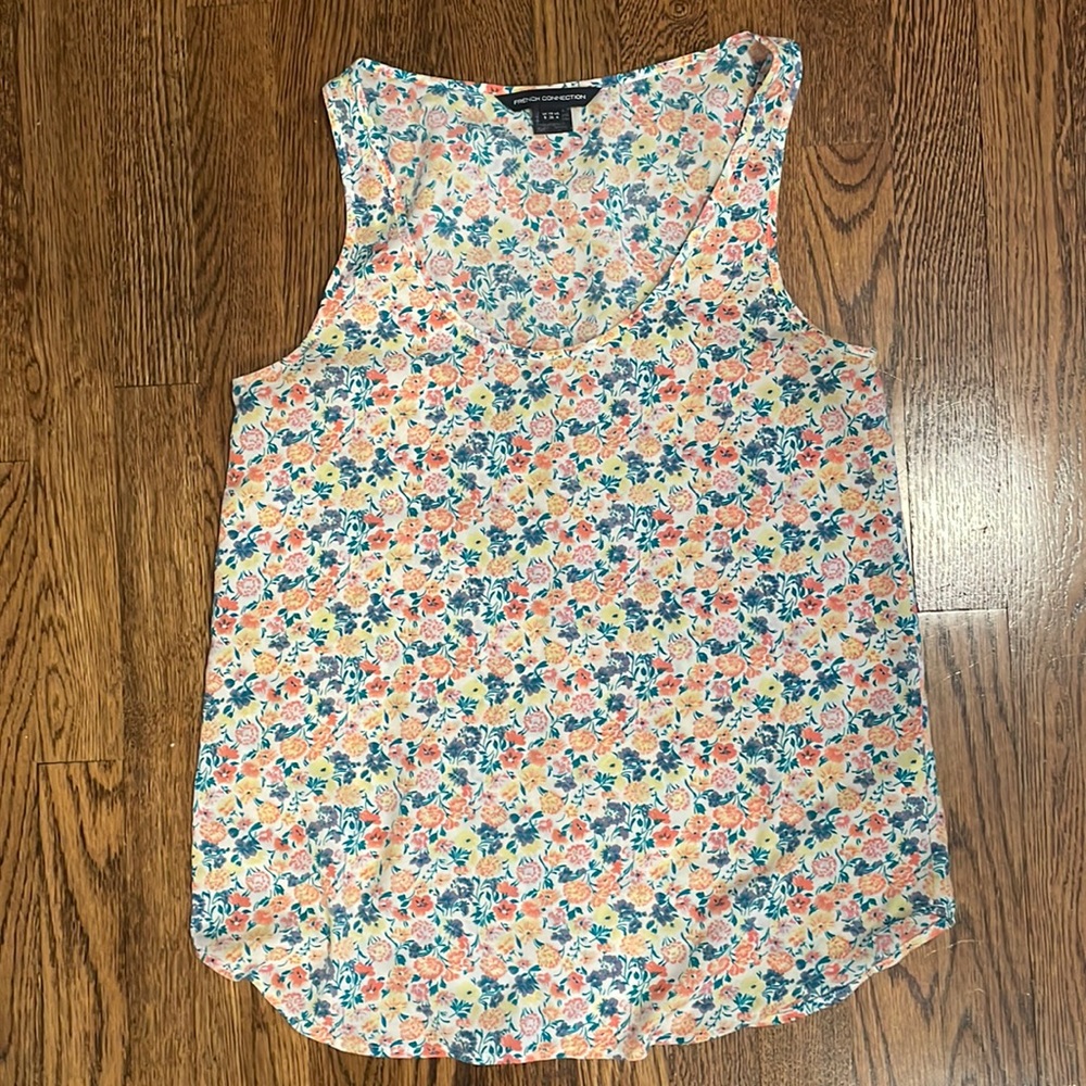 EUC French Connection Floral Tank Top Size 4